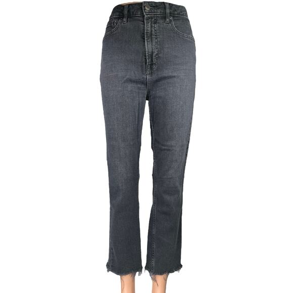 GAP Vintage Slim Sky High Black Straight Bootcut Flared Denim Jeans Pants Sz 29 - Picture 1 of 5